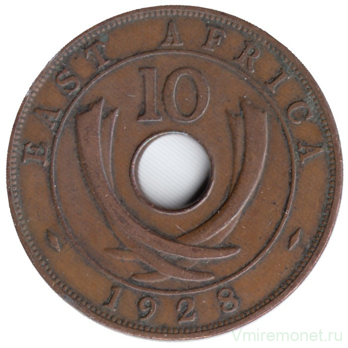 Монета. Британская Восточная Африка. 10 центов 1928 год.