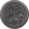 Монета. Канада. 25 центов 1973 год. 100 лет конной полиции Канады. ав.