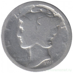 Монета. США. 10 центов 1918 год.