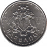Монета. Барбадос. 25 центов 2011 год. ав.
