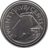 Монета. Барбадос. 25 центов 2011 год. рев.