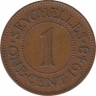 Монета. Сейшельские острова. 1 цент 1948 год. ав.