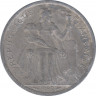 Монета. Французская Полинезия. 2 франка 1989 год. ав.