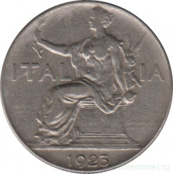 Монета. Италия. 1 лира 1923 год.