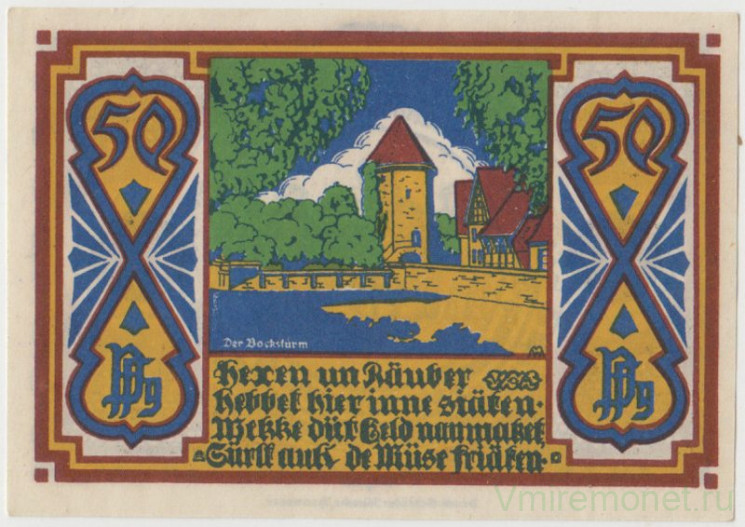 Бона. Нотгельд. Германия. Город Оснабрюк. 50 пфеннигов 1921 год. 1032.1.4.5.