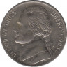 Монета. США. 5 центов 1995 год. Монетный двор D. ав.