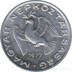 Монета. Венгрия. 10 филлеров 1977 год.