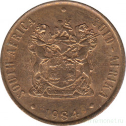 Монета. Южно-Африканская республика (ЮАР). 2 цента 1984 год.