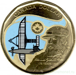 Монета. Канада. 1 доллар 2022 год. 175 лет со дня рождения Александра Грейама Белла. Цветная эмаль.