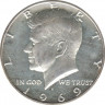 Монета. США. 50 центов 1969 год. Монетный двор S. ав.