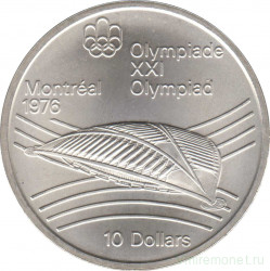 Монета. Канада. 10 долларов 1976 год. XXI летние Олимпийские Игры Монреаль 1976. Олимпийский велодром.