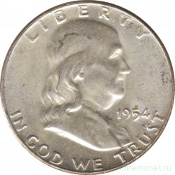 Монета. США. 50 центов 1954 год. Франклин.
