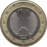Монета. Германия. 1 евро 2002 год (F). ав.