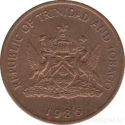 Монета. Тринидад и Тобаго. 1 цент 1986 год.