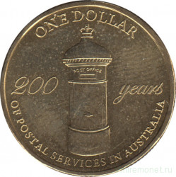 Монета. Австралия. 1 доллар 2009 год. 200 лет Почте Австралии.