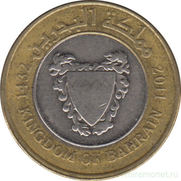 Монета. Бахрейн. 100 филсов 2011 год.