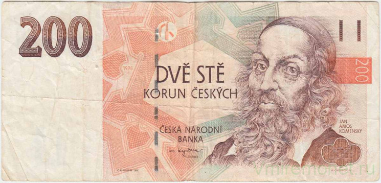 Банкнота. Чехия. 200 крон 1998 год. Тип 19c.