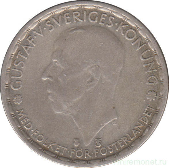 Монета. Швеция. 1 крона 1949 год.