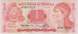 Банкнота. Гондурас. 1 лемпира 1992 год. Тип 71.