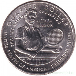 Монета. США. 25 центов 2025 год. Алтея Гибсон. Монетный двор S.