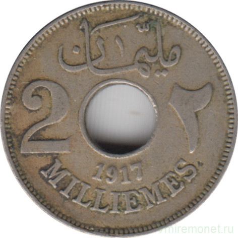 Монета. Египет. 2 миллима 1917 (1335) год. Без отметки монетного двора.
