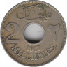 Монета. Египет. 2 миллима 1917 (1335) год. Без отметки монетного двора. ав.