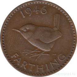 Монета. Великобритания. 1 фартинг 1946 год.
