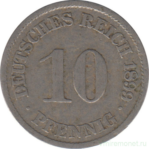 Монета. Германия (Германская империя 1871-1922). 10 пфеннигов 1899 год. (A).