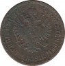 Монета. Австрийская империя. 4 крейцера 1860 год. Монетный двор А. рев.