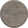 Монета. Великобритания. 1 шиллинг (12 пенсов) 1957 год. Шотландский. ав.