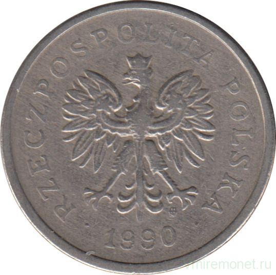 Монета. Польша. 1 злотый 1990 год. Новый тип.