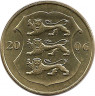 Монета. Эстония. 1 крона 2006 год. ав