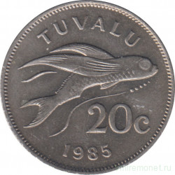 Монета. Тувалу 20 центов 1985 год.