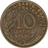 Монета. Франция. 10 сантимов 1980 год. ав.