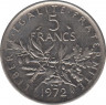 Монета. Франция. 5 франков 1972 год. ав.
