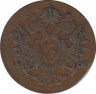 Монета. Австрстрийская империя. 3 крейцера 1800 год. Монетный двор E. рев.