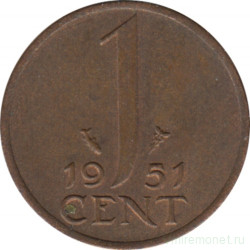Монета. Нидерланды. 1 цент 1951 год.
