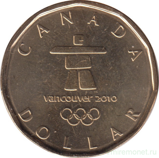 Монета. Канада. 1 доллар 2010 год. XXI зимние Олимпийские игры. Ванкувер 2010.