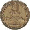 Монета. Французское Сомали. 20 франков 1965 год. рев.