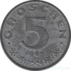 Монета. Австрия. 5 грошей 1965 год.