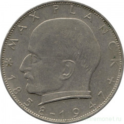 Монета. ФРГ. 2 марки 1965 год. Макс Планк. Монетный двор - Карлсруэ (G).