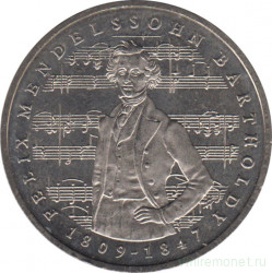 Монета. ФРГ. 5 марок 1984 год. 175 лет со дня рождения Феликса Мендельсона.