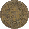 Монета. Тунис. 50 сантимов 1921 год. ав.