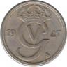  Монета. Швеция. 10 эре 1947 год ( никелевая бронза ). ав.