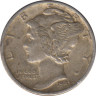 Монета. США. 10 центов 1943 год. Монетный двор D. ав.