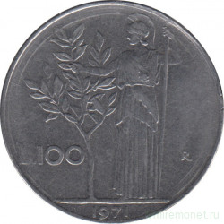Монета. Италия. 100 лир 1971 год.