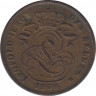 Монета. Бельгия. 2 цента 1909 год. DES BELGES. ав.