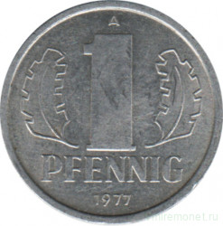 Монета. ГДР. 1 пфенниг 1977 год.