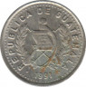Монета. Гватемала. 5 сентаво 1991 год. ав.