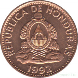 Монета. Гондурас. 1 сентаво 1992 год.